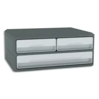 CEP Module MoovUp 2 petits tiroirs + 1 grand. Caisson Gris Foncé et tiroir Gris Clair