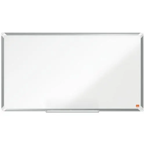 NOBO Tableau blanc magnétique émaillé cadre en alu. Format large 40'' Premium+. Surface garantie 25 ans