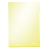 LEITZ Sachet de 100 pochettes-coin A4 en PVC15/100eme lisse. Coloris jaune