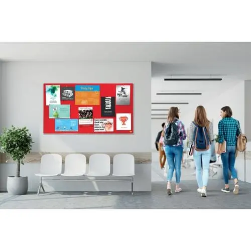 NOBO Tableau d'affichage Widescreen en feutre Impression Pro - 1550 x 870 mm - rouge - 1915422 – Image 3