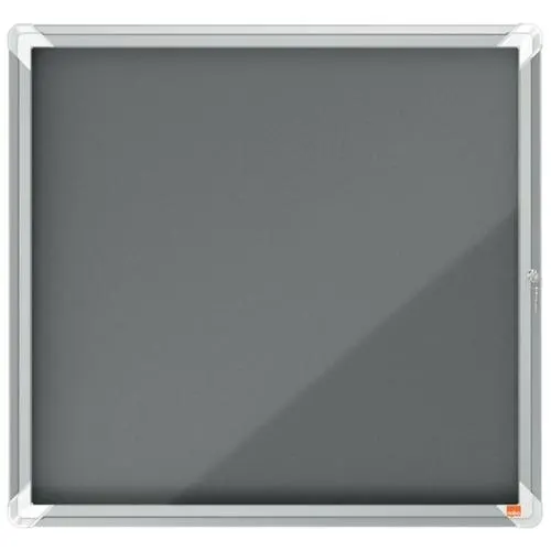 NOBO Vitrine d'affichage porte battante Premium Plus - feutre gris - 6 x A4 - 1915328 – Image 2