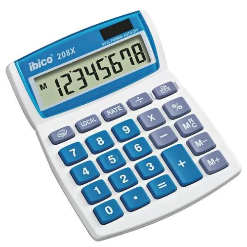 IBICO Blister calculatrice de bureau 208X Écran LCD à 8 chiffres, écran à inclinaison réglable IB410147