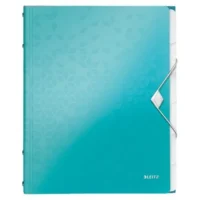 LEITZ Trieur 12 touches WOW en polypropylène. Fermeture élastique 3 rabats. Coloris Menthe
