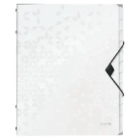 LEITZ Trieur 12 touches WOW en polypropylène. Fermeture élastique 3 rabats. Coloris Blanc
