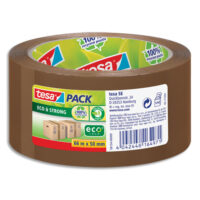 TESA Ruban adhésif d'emballage 100% de plastique recyclé marron Eco & Strong sans solvant 66mx50 mm