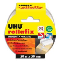 UHU Ruban adhésif d’emballage sans solvant transparent 50mx50mm