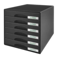 LEITZ Bloc de classement 6 tiroirs. Dimensions (lxhxp) : 32,3x31,5x39,7 cm. Coloris Noir