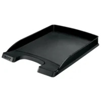LEITZ Corbeille courrier Plus Slim. Petite capacité. Dim (lxhxp) : 25,5x3,5x35,7 cm. Coloris noir.