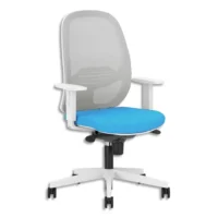 Siège EGGY assise tissu bleu,dossier résille grise, mécanisme synchrone FS, accoudoirs réglables fournis