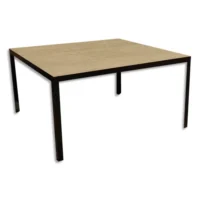 Bureau direction 4 pieds KAREN 180x80cm.Haut.73cm. Plateau mélaminé 19mm Chêne et piètement cadre noir