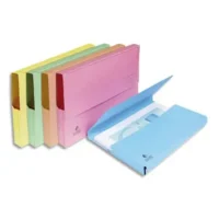 EXACOMPTA Paquet 10 chemises à poche SUPER en carte 210g. Coloris assortis pastels