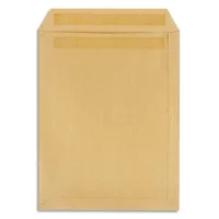 PERGAMY Boîte de 500 pochettes kraft Brun 90g C5 162x229 mm autocollantes