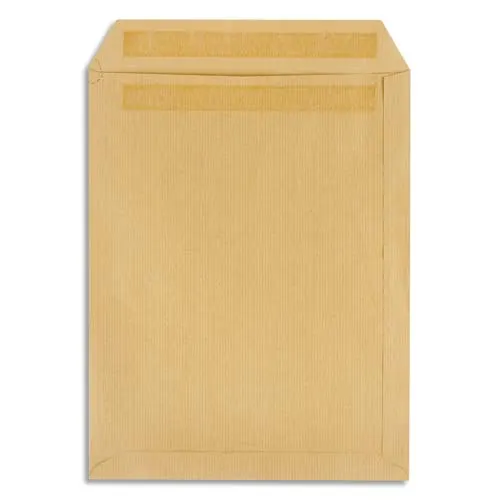 PERGAMY Boîte de 500 pochettes kraft Brun 90g C5 162x229 mm autocollantes