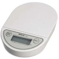 MAUL Pèse-lettre MAULoval électronique en plastique portée 2 Kg - Dim. 18 x 12 x 3 cm, Plateau 12 x 12 cm