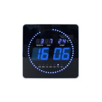 UNiLUX Horloge murale LED FLO, date/température, noir