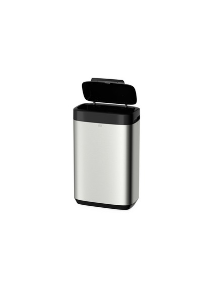 TORK Poubelle Image Design, 50 litres, argent/noir rectangulaire, design élégant, en plastique et acier inoxy- dable brossé, revêtement anti-traces de doigts, peut être fixée au mur, dimensions: (L)395 x (P)253 x (H)614 mm, System-ID: B1 (460011) – Image 2