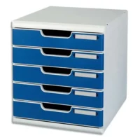 EXACOMPTA Module de classement Modulo 5 tiroirs Gris/Bleu