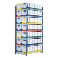 PAPERFLOW Rayonnage Rang'Eco tubulaire élément Départ en acier, 5 tablettes - Dim. L100 x H200 x P68 cm