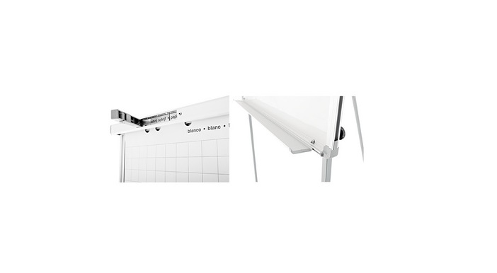 Magnetoplan chevalet "Junior SP", magnétique surface d'écriture: (L)660 x (H)950 mm, surface laquée, effacable à sec, trépied à hauteur réglable en continu jusqu'à 1,85 m, auget pour marqueurs intégré, couleur: argent astral, pliable, déjà monté – Image 2