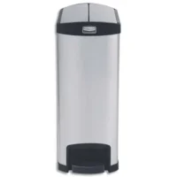 RUBBERMAID Collecteur à pédale Slim Jim en métal étroit, 90 Litres L33,27 x H83,41 x P69,01 cm Gris Noir-1902000