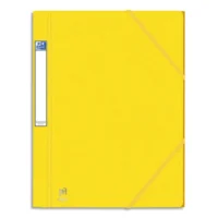 OXFORD Chemise 3 rabats et élastique EUROFOLIO PRESTIGE carte grainée 7/10e,600g.Pour format A4. Jaune