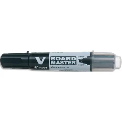 PILOT Marqueur effaçable à sec rechargeable VBOARD MASTER. Pointe biseautée moyenne. Encre liquide noir