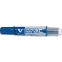 PILOT Marqueur effaçable à sec rechargeable VBOARD MASTER. Pointe biseautée moyenne. Encre liquide bleu