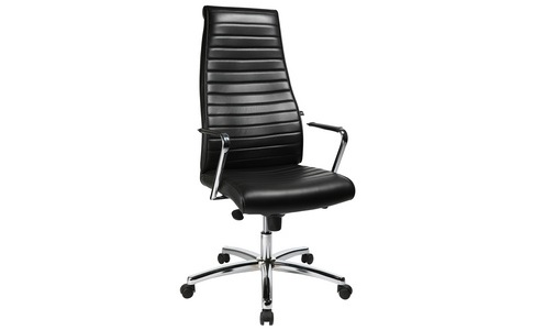 Fauteuil de direction "Chairman X", cuir véritable noir,