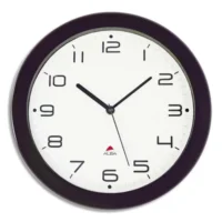 ALBA Horloge murale Hornew silencieuse Noire, pile AA non fournie - Diamètre 30 cm