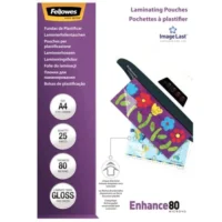 FELLOWES Boîte de 25 pochettes de plastification format A4 80 microns 53962