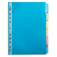 OXFORD Intercalaire COLOR LIFE, 6 positions en carte rigide 220g. Format A4+. Coloris assortis