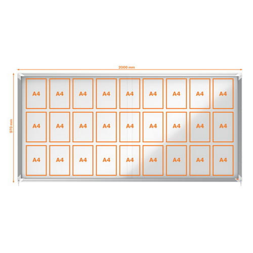 NOBO Vitrine d'affichage Premium Plus, magnétique, intérieur, surface d'affichage 27 x A4, 1902572 – Image 4