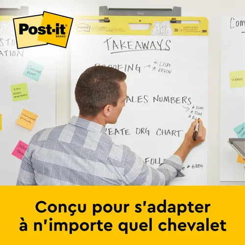 POST-IT Lot de 2 paperboards repositionnables (Meeting-chart) format 63,5x77,4 cm - 30 feuilles recyclées – Image 3