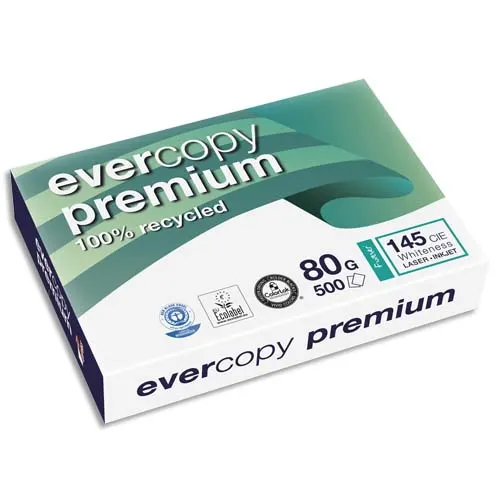 CLAIREFONTAINE Ramette de 500 feuilles A3 80g, papier 100% recyclé Blanc Evercopy Premium CIE 135 – Image 2