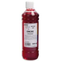 ART PLUS Flacon de 500ml d'encre à dessiner Rouge. Couleurs intenses, totalement aquarellable, fusante