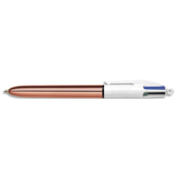 BIC 4 Couleurs Or Rose Stylo-Bille Pointe Moyenne (1,0 mm) à Encre Noire, Bleue, Rouge et Verte