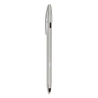 BIC Cristal Re’New Stylo-Bille Pointe Moyenne Corps Argenté + Cartouches d’Encre Rechargeables Noir x1+2