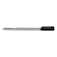 Stylo à bille pointe moyenne encre Noir corps plastique cristal avec capuchon