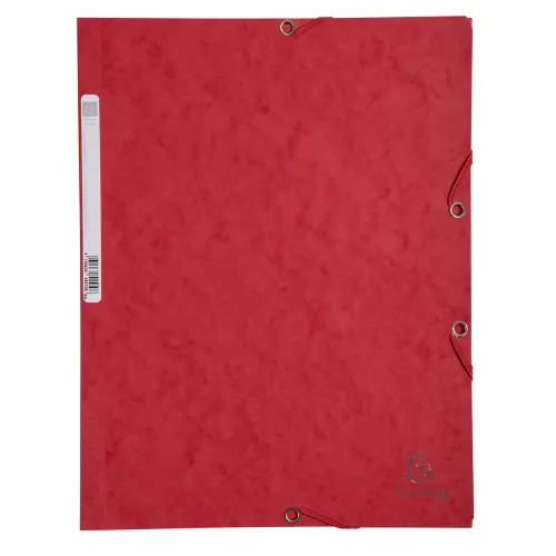 EXACOMPTA Chemise 3 rabats et élastique, en carte lustrée 5/10e, 400gr. Format 24x32cm. Coloris Rouge. – Image 2