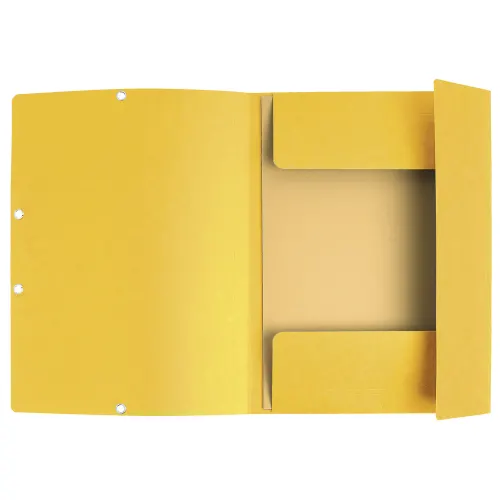 EXACOMPTA Chemise 3 rabats et élastique, en carte lustrée 5/10e, 400gr. Format 24x32cm. Coloris Jaune. – Image 2