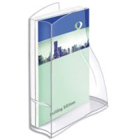 CEP Porte-revues Ellypse en polystyrène - Dimensions : H32,5 x P27,8 cm, Dos 8,3 cm cristal