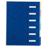 EMEY Trieur EMEY JUNIOR en carte avec système clip, 6 compartiments. Coloris Bleu.