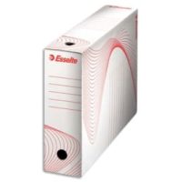 ESSELTE Boîte à archives, dos de 10 cm, en carton ondulé kraft Blanc, conditionnement en caisse carton