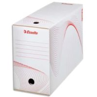 ESSELTE Boîte à archives, dos de 15 cm, en carton ondulé kraft Blanc, conditionnement par cerclage