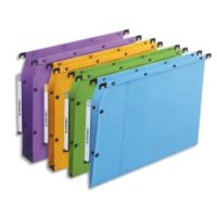 OBLIQUE AZ Boîte de 25 dossiers suspendus ARMOIRE en kraft 240g. Fond V, bouton-pression. Assortis