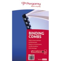 PERGAMY Boîte de 100 peignes anneaux plastiques 19mm Noir 900084
