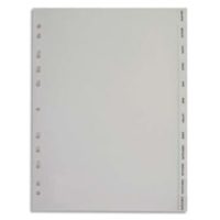 PERGAMY Jeu 12 intercalaires mensuels Janvier-Décembre polypropylène format A4. Coloris Blanc