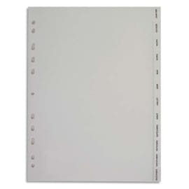 PERGAMY Jeu 12 intercalaires mensuels Janvier-Décembre polypropylène format A4. Coloris Blanc