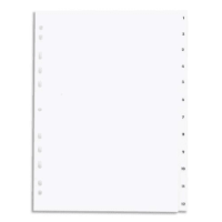 PERGAMY Jeu 12 intercalaires numériques 1-12 polypropylène format A4. Coloris Blanc