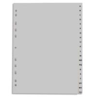 PERGAMY Jeu 20 intercalaires alphabétiques A-Z en carte 190g. Format A4. Coloris Beige